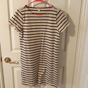 J Crew striped cotton dress with shoulder zippers